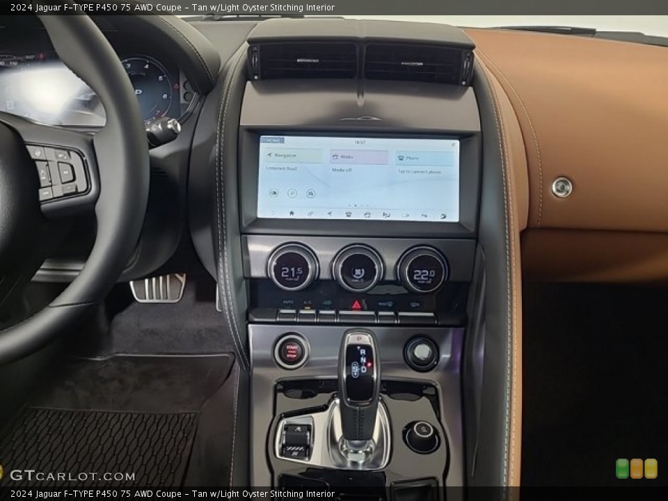 Tan w/Light Oyster Stitching Interior Controls for the 2024 Jaguar F-TYPE P450 75 AWD Coupe #146653730