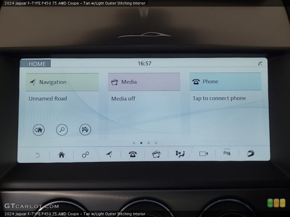 Tan w/Light Oyster Stitching Interior Controls for the 2024 Jaguar F-TYPE P450 75 AWD Coupe #146653760
