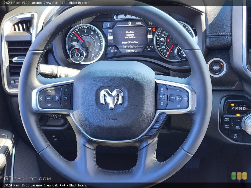 Black Interior Steering Wheel for the 2024 Ram 1500 Laramie Crew Cab 4x4 #146654111