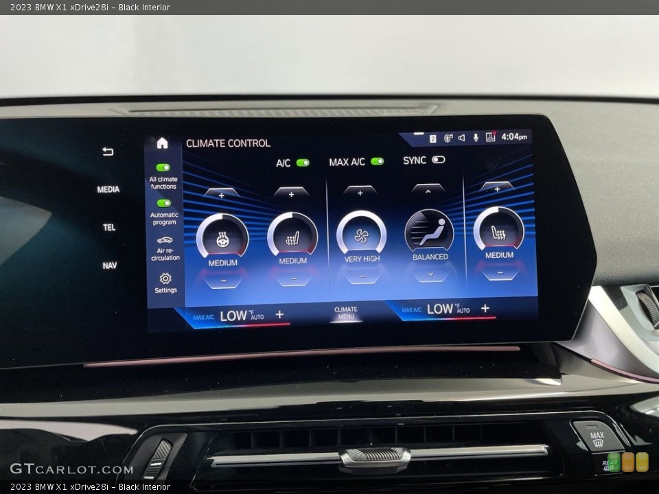 Black Interior Controls for the 2023 BMW X1 xDrive28i #146654441