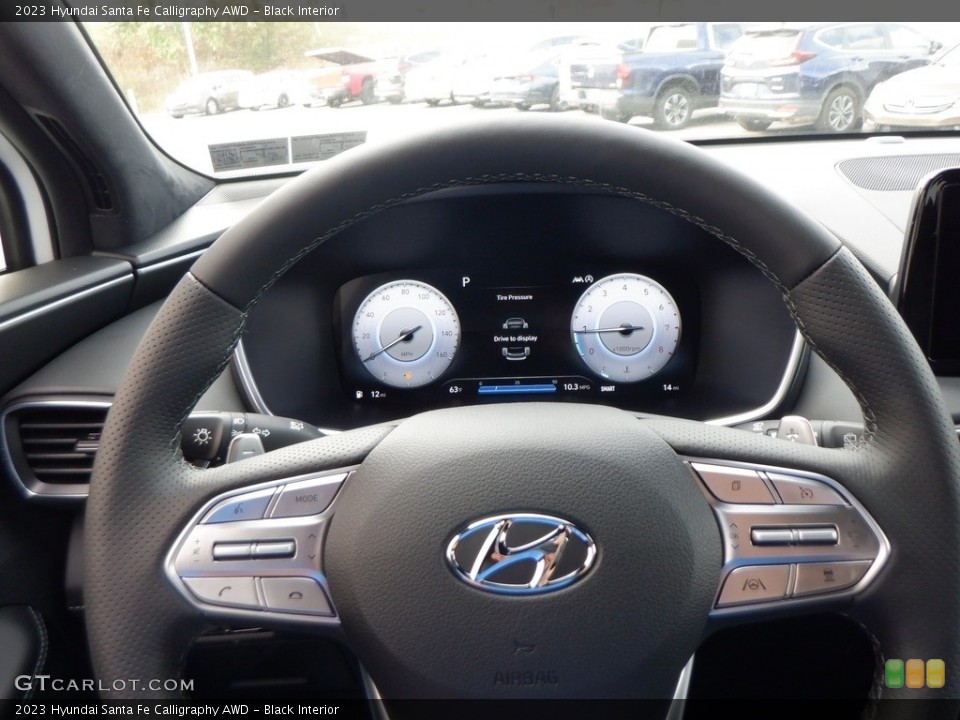 Black Interior Steering Wheel for the 2023 Hyundai Santa Fe Calligraphy AWD #146654505