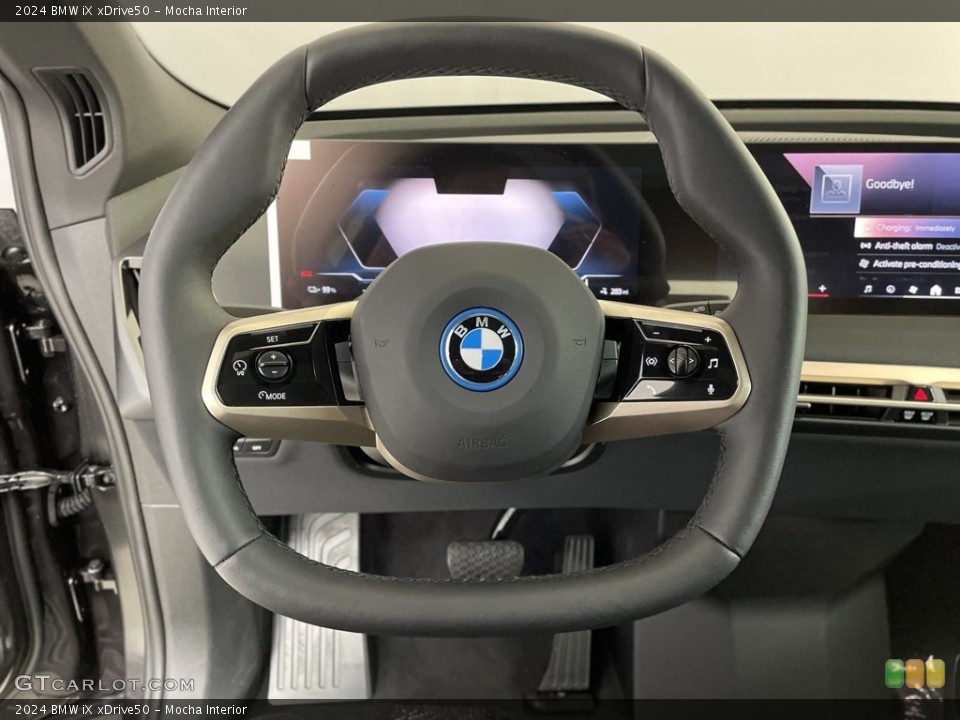 Mocha Interior Steering Wheel for the 2024 BMW iX xDrive50 #146654898