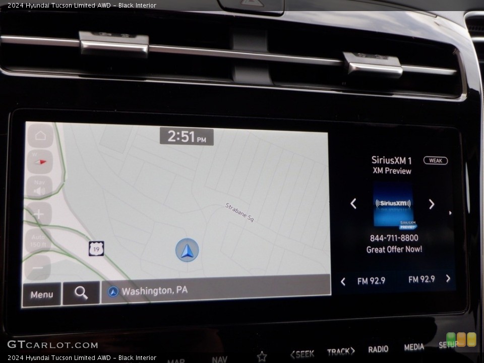 Black Interior Navigation for the 2024 Hyundai Tucson Limited AWD #146655299