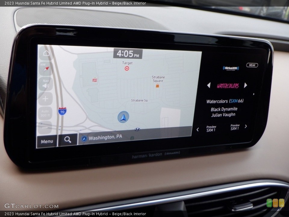 Beige/Black Interior Navigation for the 2023 Hyundai Santa Fe Hybrid Limited AWD Plug-In Hybrid #146656953