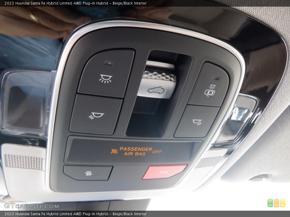 Beige/Black Interior Controls for the 2023 Hyundai Santa Fe Hybrid Limited AWD Plug-In Hybrid #146657002