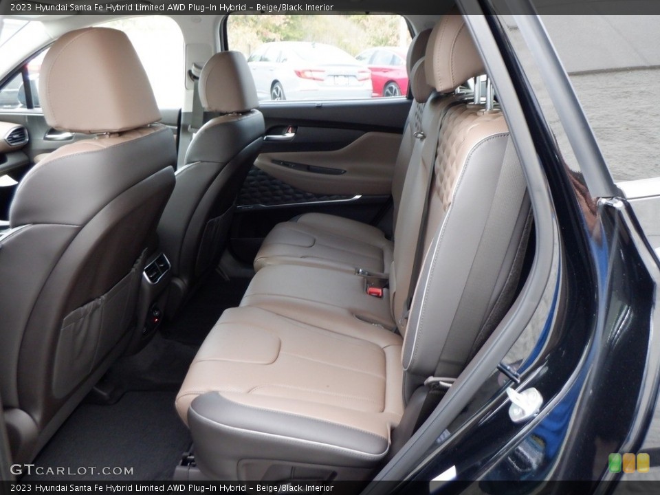 Beige/Black Interior Rear Seat for the 2023 Hyundai Santa Fe Hybrid Limited AWD Plug-In Hybrid #146657141