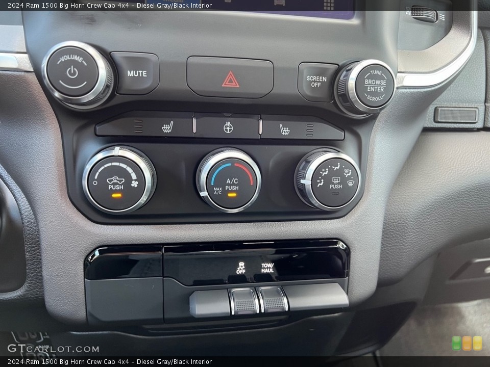 Diesel Gray/Black Interior Controls for the 2024 Ram 1500 Big Horn Crew Cab 4x4 #146657345