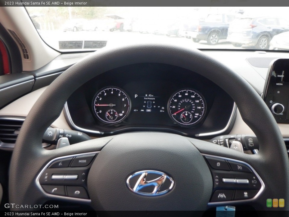 Beige Interior Steering Wheel for the 2023 Hyundai Santa Fe SE AWD #146657664