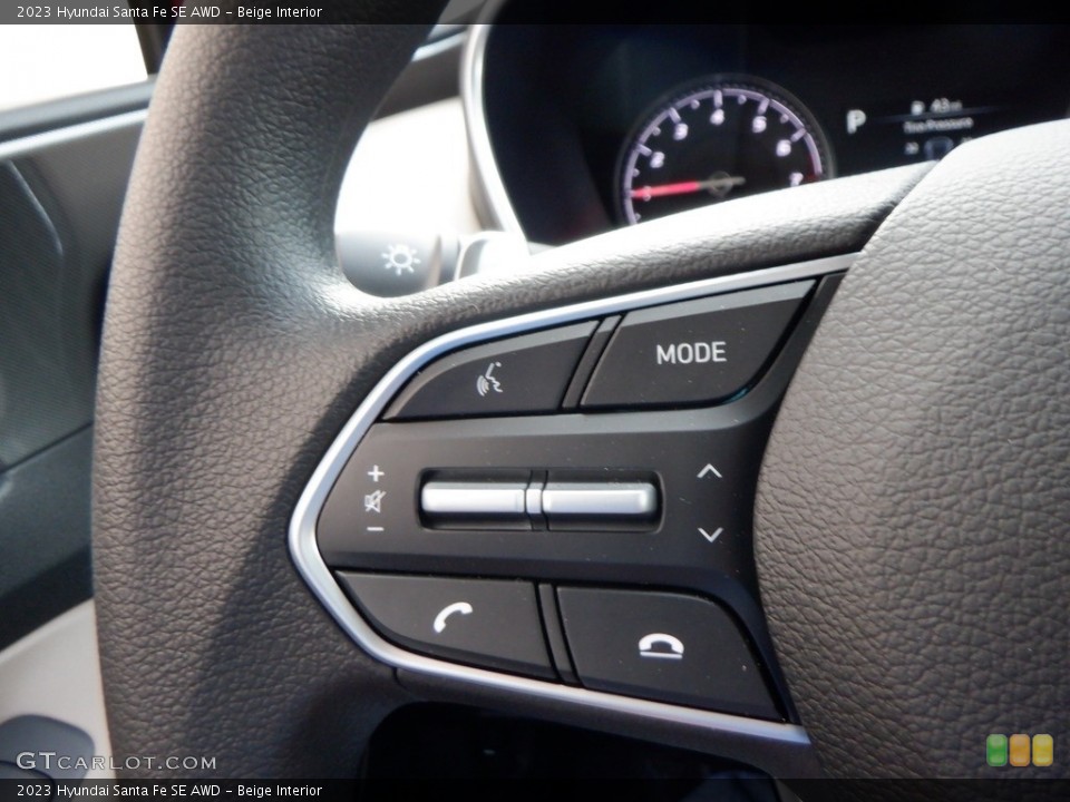 Beige Interior Steering Wheel for the 2023 Hyundai Santa Fe SE AWD #146657685