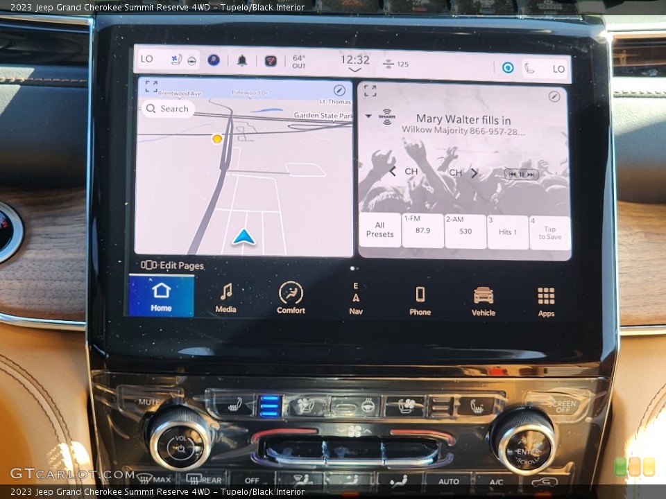 Tupelo/Black Interior Controls for the 2023 Jeep Grand Cherokee Summit Reserve 4WD #146658485