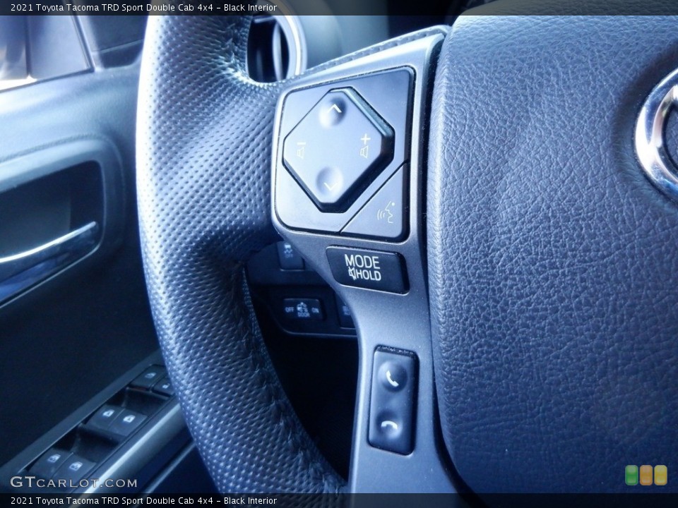 Black Interior Steering Wheel for the 2021 Toyota Tacoma TRD Sport Double Cab 4x4 #146659788