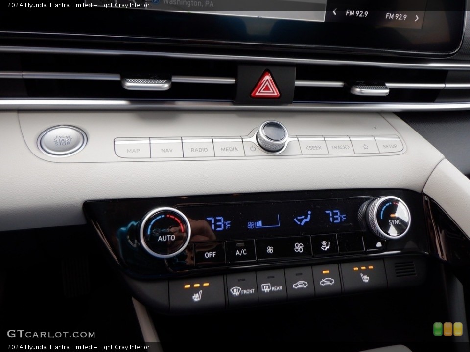 Light Gray Interior Controls for the 2024 Hyundai Elantra Limited #146661248