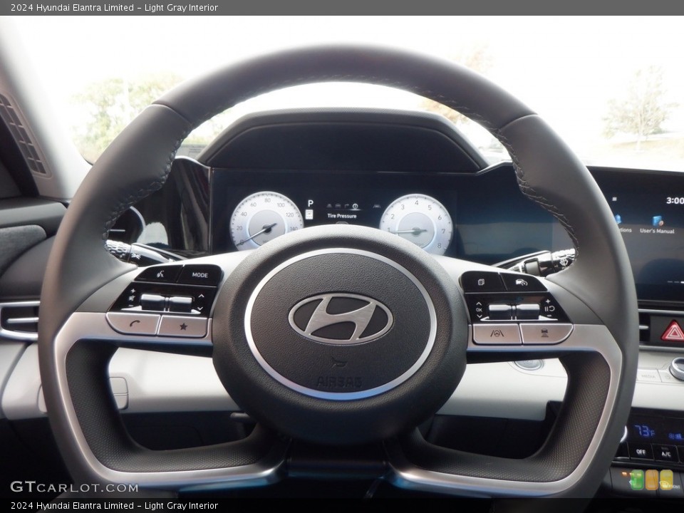 Light Gray Interior Steering Wheel for the 2024 Hyundai Elantra Limited #146661312