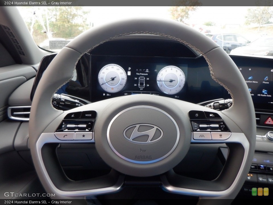 Gray Interior Steering Wheel for the 2024 Hyundai Elantra SEL #146661616