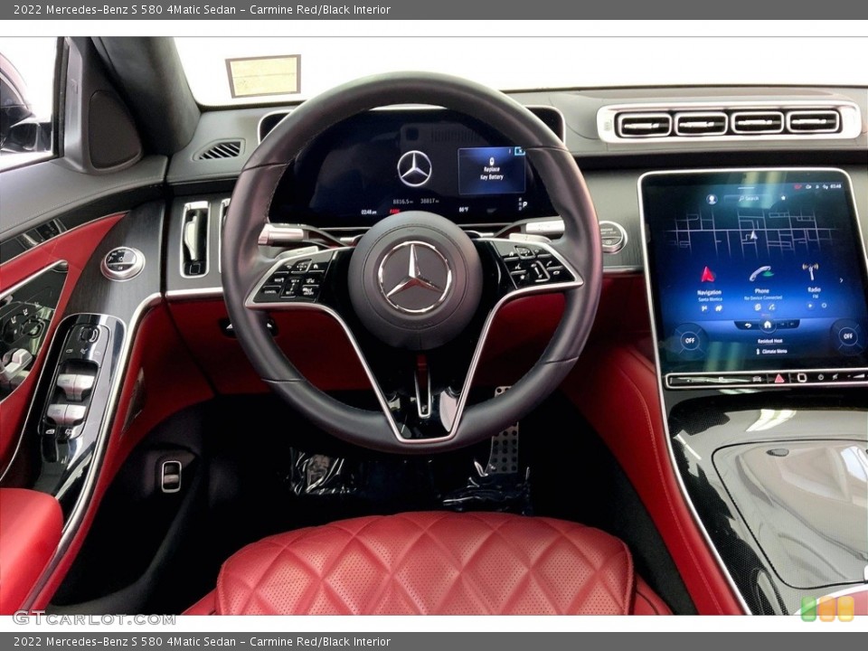 Carmine Red/Black Interior Dashboard for the 2022 Mercedes-Benz S 580 4Matic Sedan #146663399
