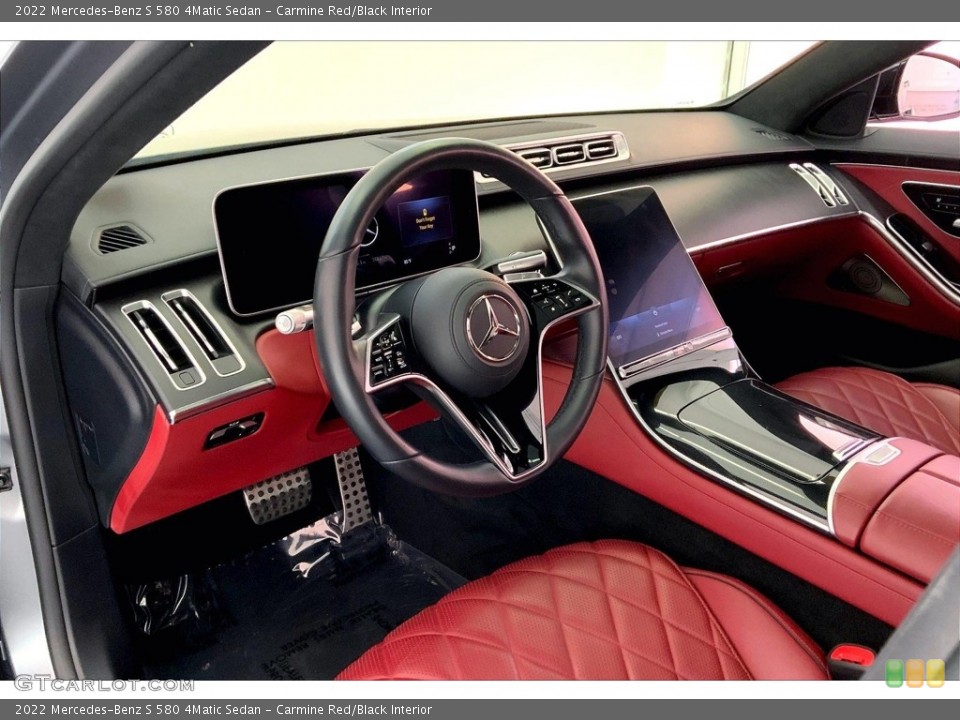 Carmine Red/Black Interior Front Seat for the 2022 Mercedes-Benz S 580 4Matic Sedan #146663464