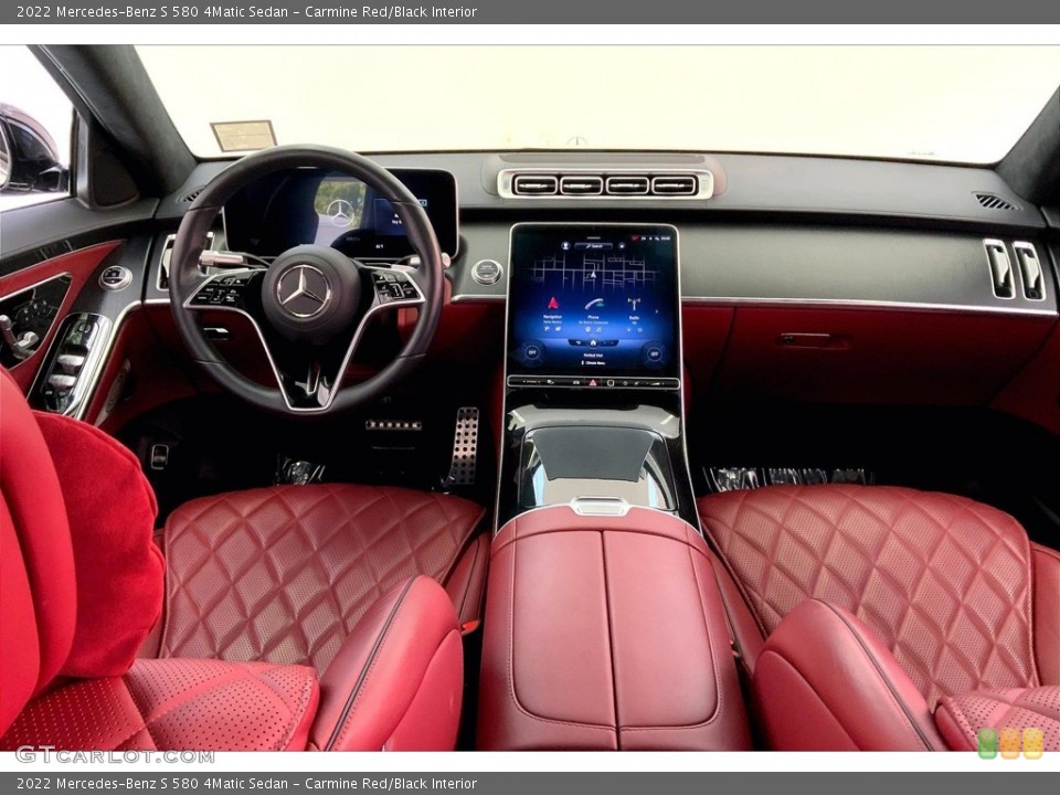 Carmine Red/Black Interior Prime Interior for the 2022 Mercedes-Benz S 580 4Matic Sedan #146663470