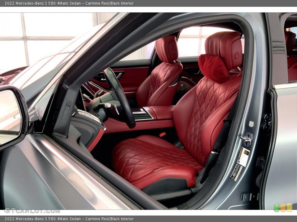 Carmine Red/Black Interior Front Seat for the 2022 Mercedes-Benz S 580 4Matic Sedan #146663487