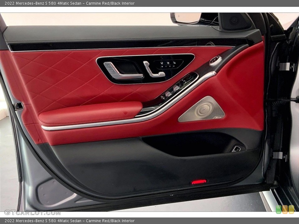 Carmine Red/Black Interior Door Panel for the 2022 Mercedes-Benz S 580 4Matic Sedan #146663536