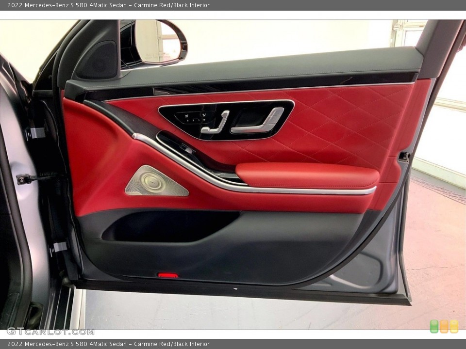 Carmine Red/Black Interior Door Panel for the 2022 Mercedes-Benz S 580 4Matic Sedan #146663542