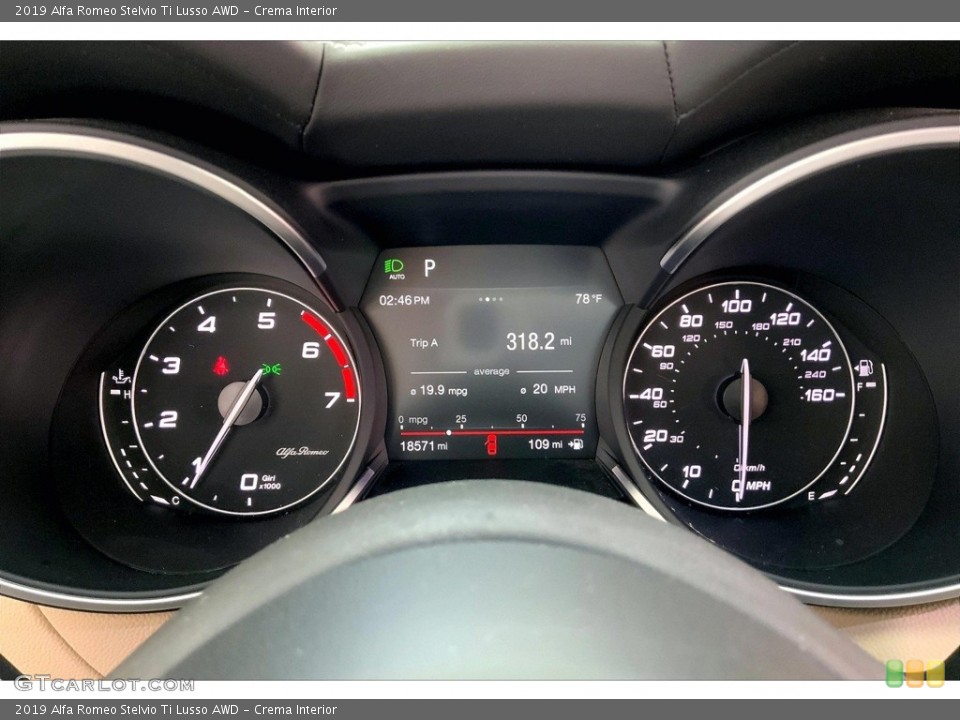 Crema Interior Gauges for the 2019 Alfa Romeo Stelvio Ti Lusso AWD #146663929