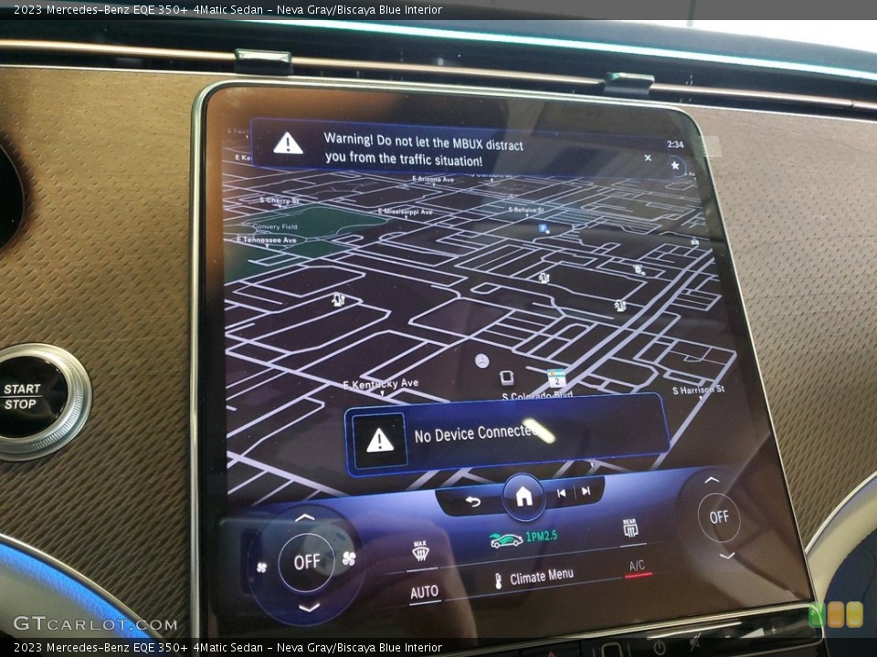 Neva Gray/Biscaya Blue Interior Controls for the 2023 Mercedes-Benz EQE 350+ 4Matic Sedan #146664659