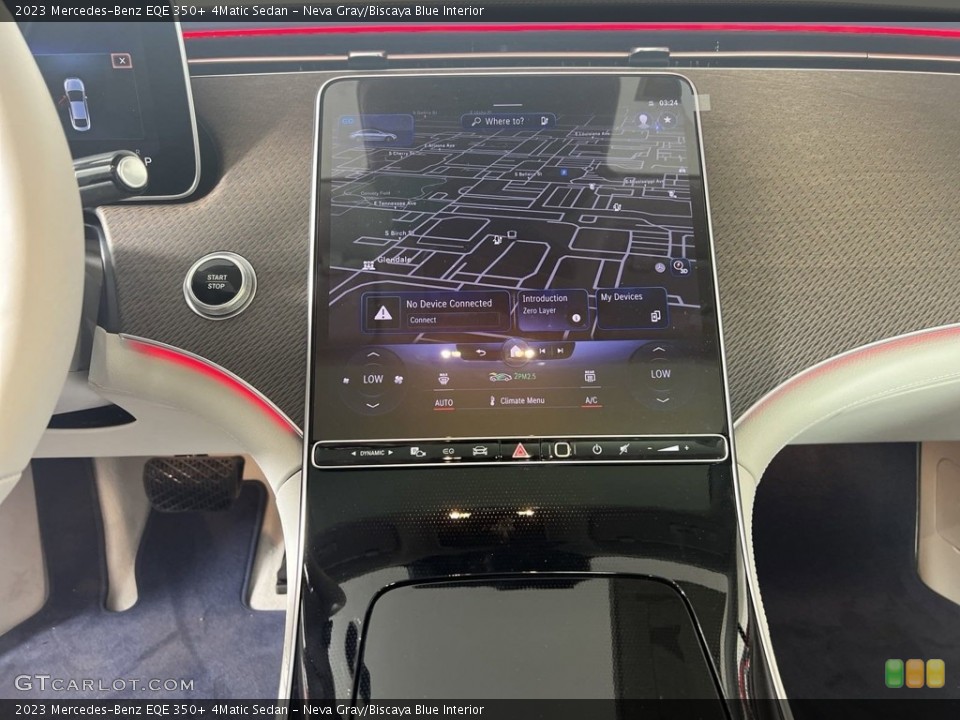 Neva Gray/Biscaya Blue Interior Navigation for the 2023 Mercedes-Benz EQE 350+ 4Matic Sedan #146664731