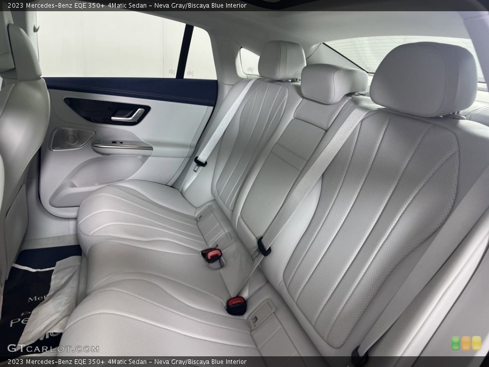 Neva Gray/Biscaya Blue Interior Rear Seat for the 2023 Mercedes-Benz EQE 350+ 4Matic Sedan #146664820