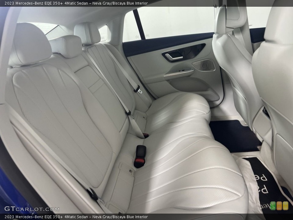 Neva Gray/Biscaya Blue Interior Rear Seat for the 2023 Mercedes-Benz EQE 350+ 4Matic Sedan #146664860