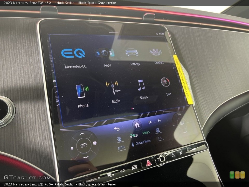 Black/Space Gray Interior Controls for the 2023 Mercedes-Benz EQS 450+ 4Matic Sedan #146665257