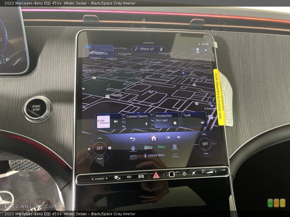 Black/Space Gray Interior Navigation for the 2023 Mercedes-Benz EQS 450+ 4Matic Sedan #146665284