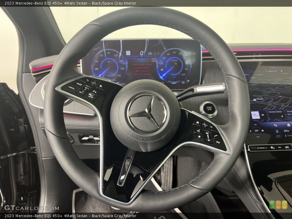 Black/Space Gray Interior Steering Wheel for the 2023 Mercedes-Benz EQS 450+ 4Matic Sedan #146665304