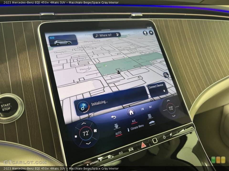 Macchiato Beige/Space Gray Interior Navigation for the 2023 Mercedes-Benz EQS 450+ 4Matic SUV #146665759