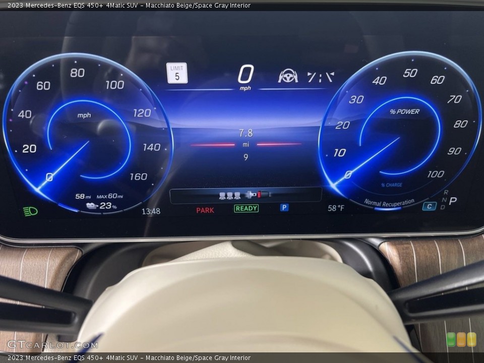Macchiato Beige/Space Gray Interior Gauges for the 2023 Mercedes-Benz EQS 450+ 4Matic SUV #146665845