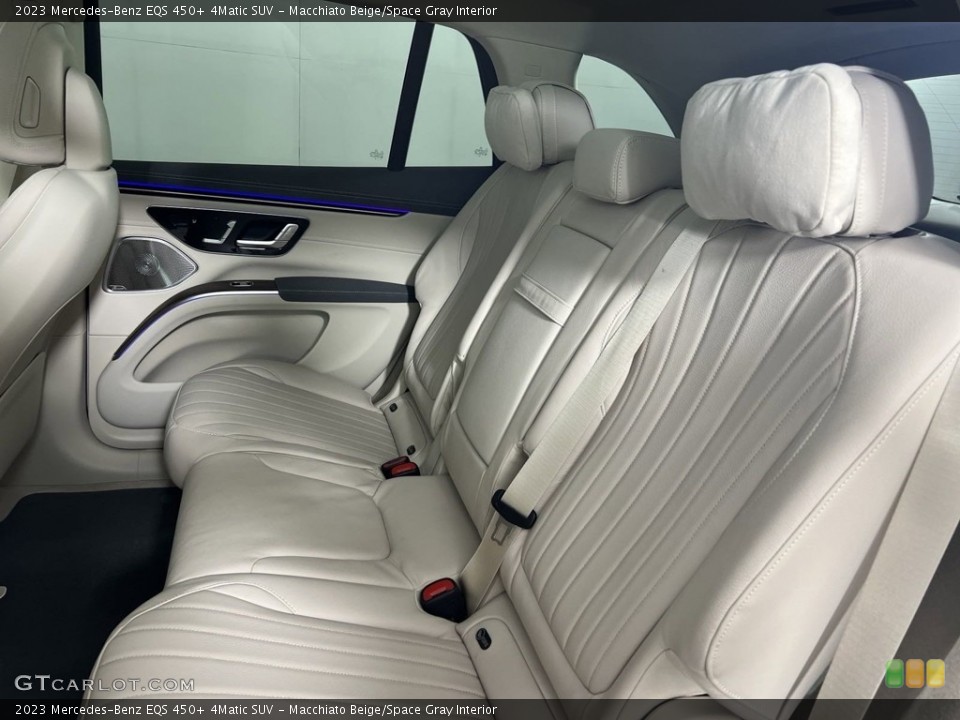 Macchiato Beige/Space Gray Interior Rear Seat for the 2023 Mercedes-Benz EQS 450+ 4Matic SUV #146665881