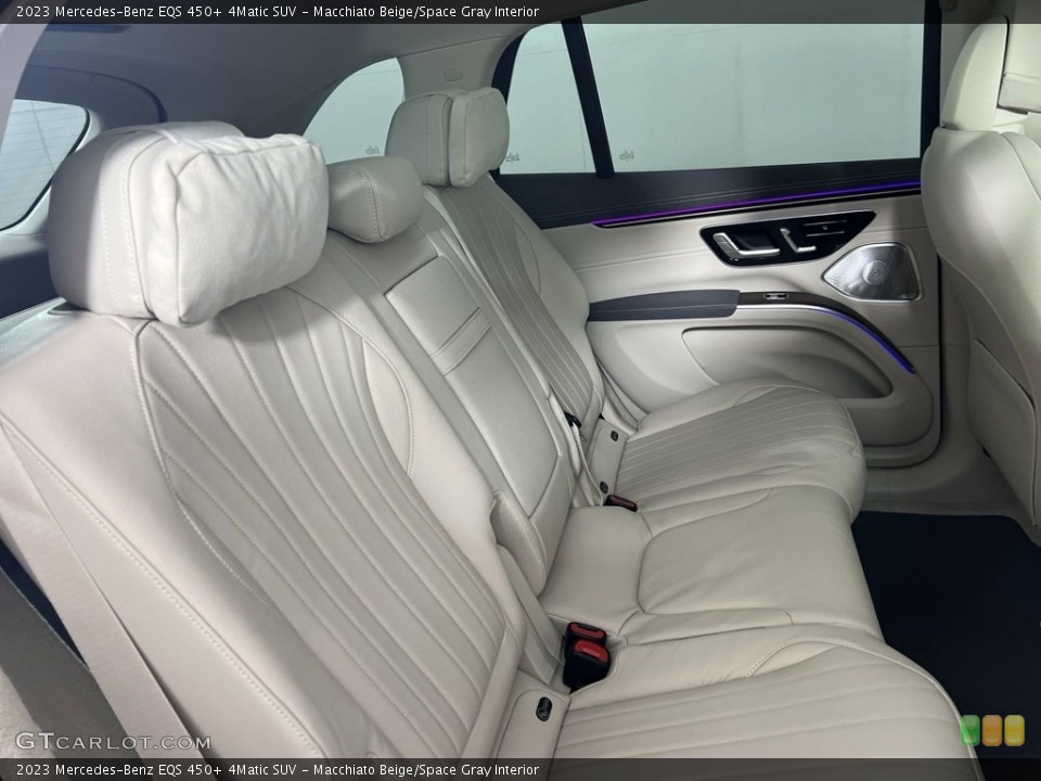 Macchiato Beige/Space Gray Interior Rear Seat for the 2023 Mercedes-Benz EQS 450+ 4Matic SUV #146665916