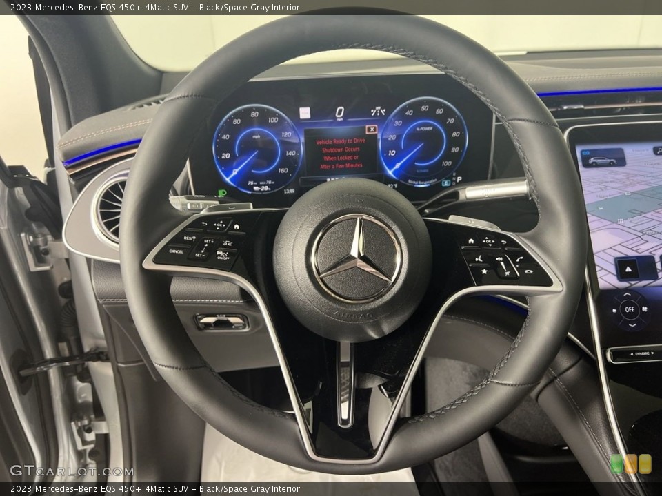 Black/Space Gray Interior Steering Wheel for the 2023 Mercedes-Benz EQS 450+ 4Matic SUV #146666258