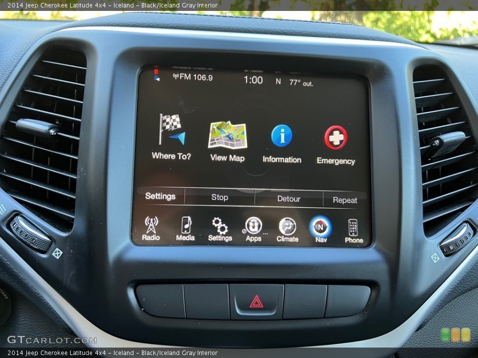 Iceland - Black/Iceland Gray Interior Controls for the 2014 Jeep Cherokee Latitude 4x4 #146668754