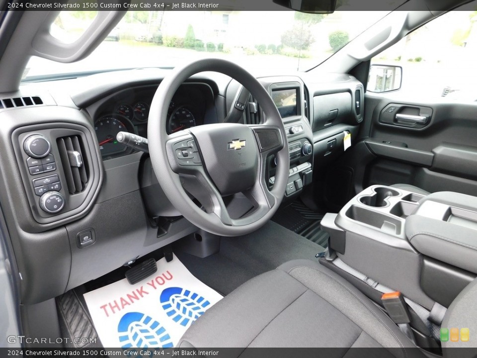 Jet Black Interior Prime Interior for the 2024 Chevrolet Silverado 1500 Custom Crew Cab 4x4 #146668901
