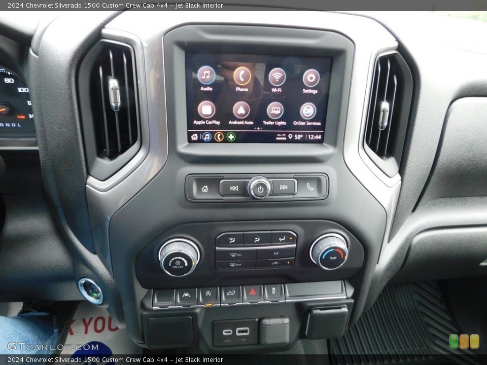 Jet Black Interior Controls for the 2024 Chevrolet Silverado 1500 Custom Crew Cab 4x4 #146669102