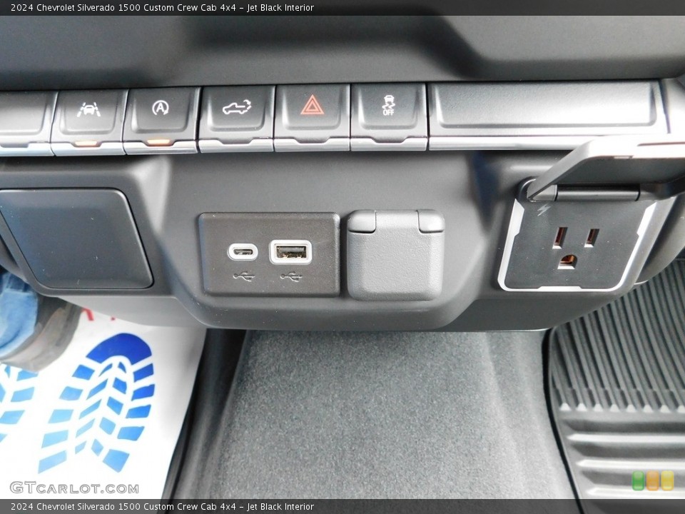 Jet Black Interior Controls for the 2024 Chevrolet Silverado 1500 Custom Crew Cab 4x4 #146669222