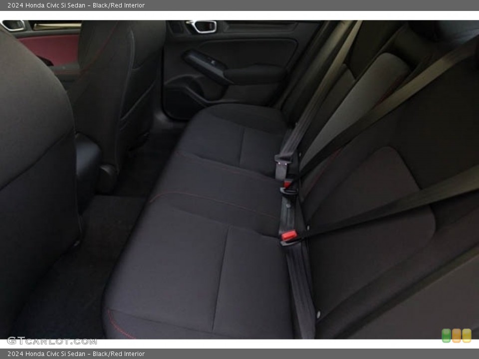 Black/Red Interior Rear Seat for the 2024 Honda Civic Si Sedan #146669255