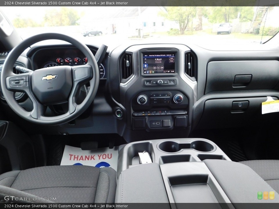 Jet Black Interior Dashboard for the 2024 Chevrolet Silverado 1500 Custom Crew Cab 4x4 #146669270
