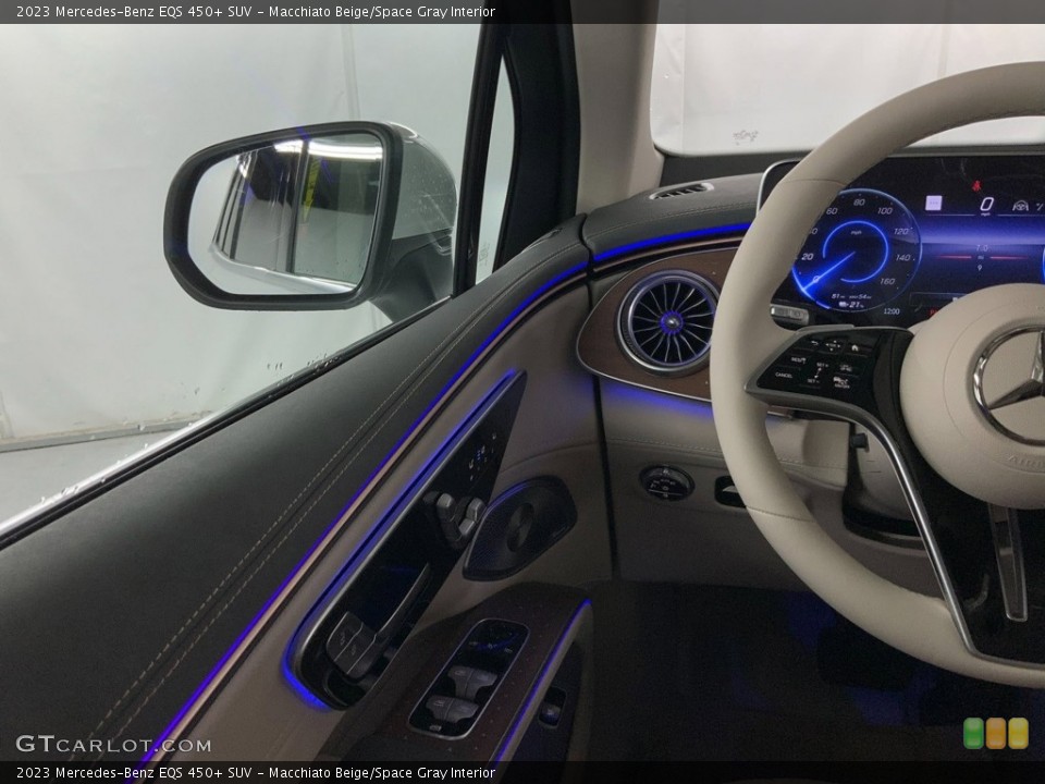 Macchiato Beige/Space Gray Interior Dashboard for the 2023 Mercedes-Benz EQS 450+ SUV #146669456