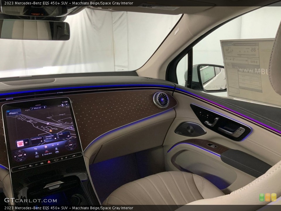Macchiato Beige/Space Gray Interior Dashboard for the 2023 Mercedes-Benz EQS 450+ SUV #146669495