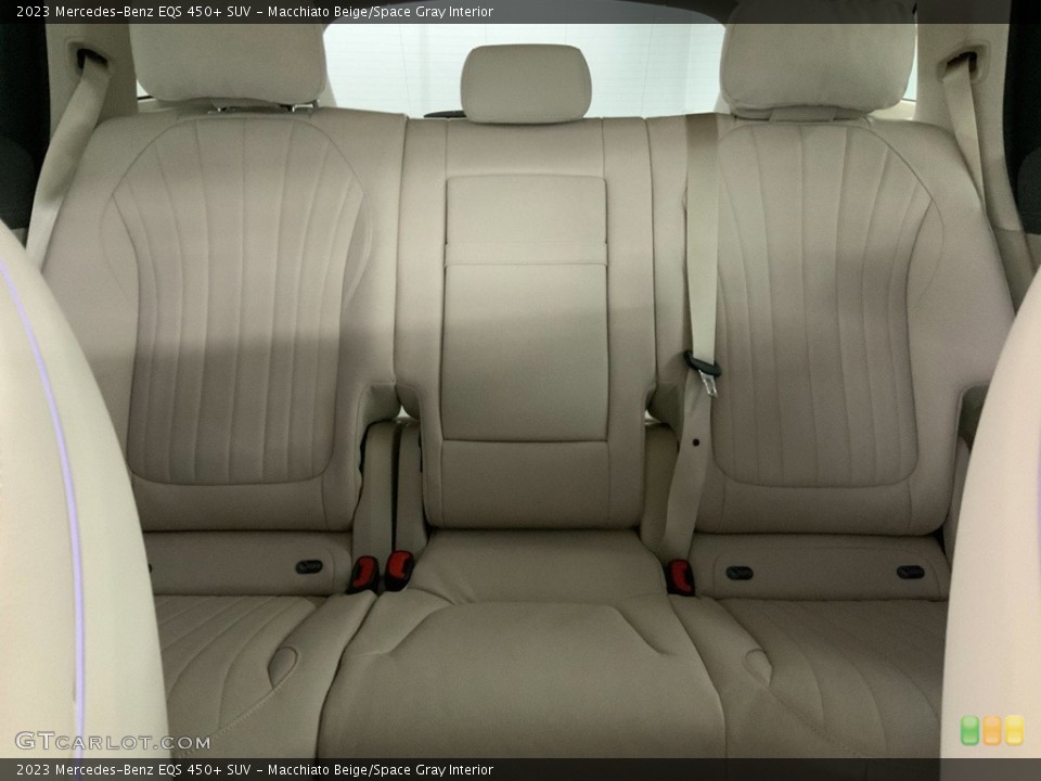 Macchiato Beige/Space Gray Interior Rear Seat for the 2023 Mercedes-Benz EQS 450+ SUV #146669553