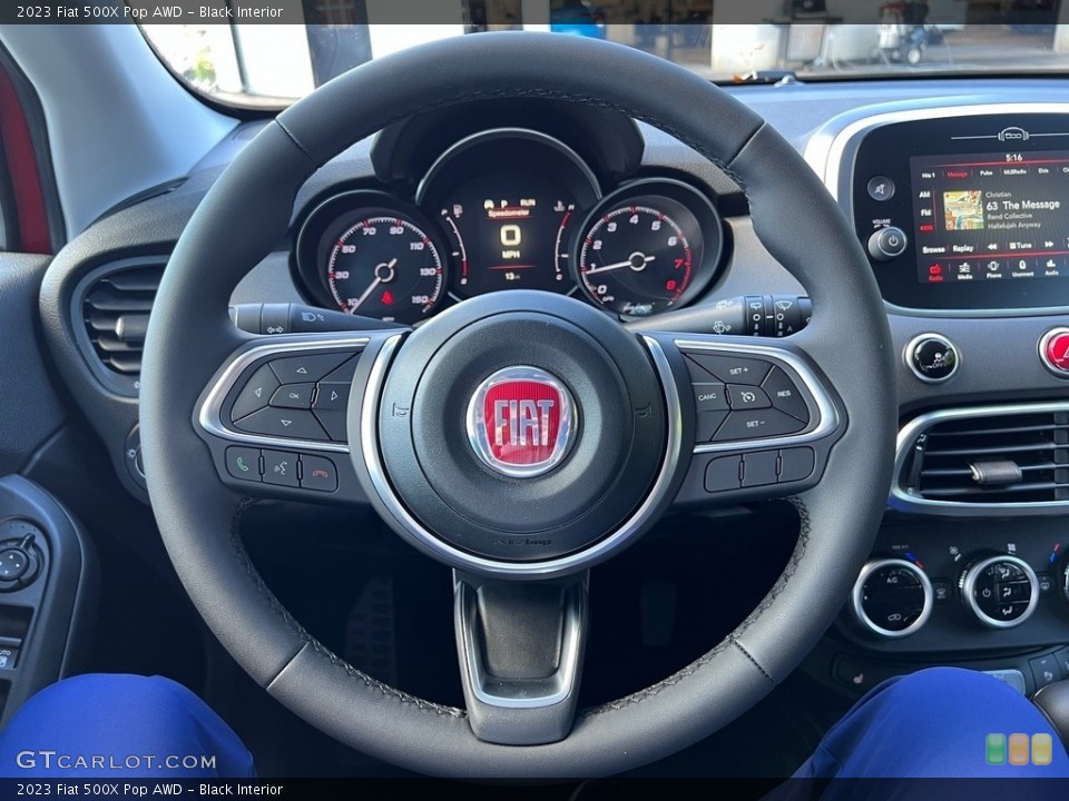 Black Interior Steering Wheel for the 2023 Fiat 500X Pop AWD #146670158