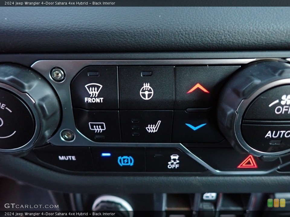 Black Interior Controls for the 2024 Jeep Wrangler 4-Door Sahara 4xe Hybrid #146671826