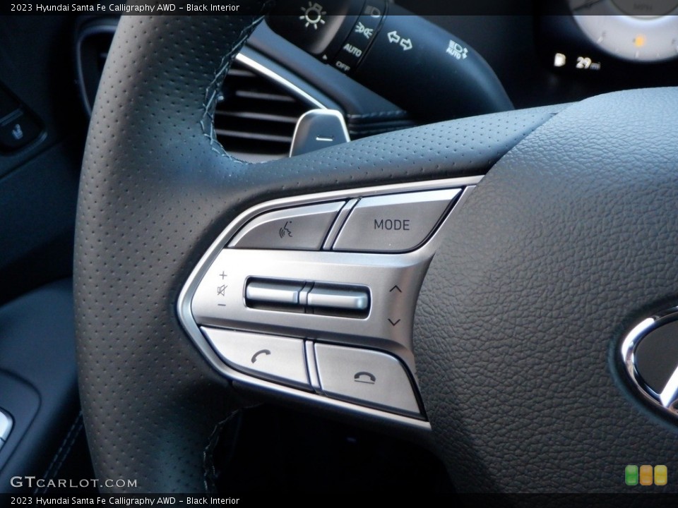 Black Interior Steering Wheel for the 2023 Hyundai Santa Fe Calligraphy AWD #146673677