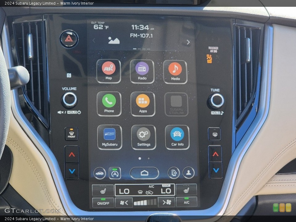 Warm Ivory Interior Controls for the 2024 Subaru Legacy Limited #146676168